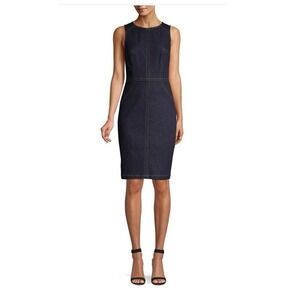 TRINA TURK Petit Rouge Dark Blue Sleeveless Denim‎ Dress Size 8  MSRP $298.00